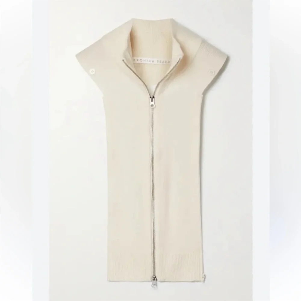 $298 Veronica Beard Uptown Cashmere & Wool Dickey Ivory Cream sz 00-14